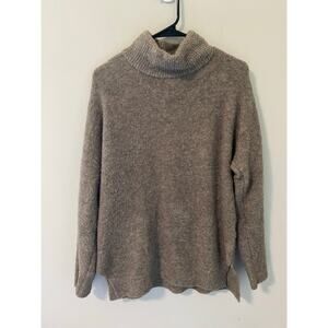 Abercrombie Wool Blend Turtleneck Sweater Taupe Brown Women's Size Large